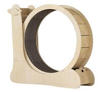 Heavy Duty Indoor Cat Treadmill, Quiet Spinning Cat Wheel Exercise With Cats Scratching/Climbing Board, Wood Color Kitty Running Wheel,