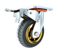 Heavy-Duty Industrial Caster Wheel with Dual-Axis Steering and Brake, Wear-Resistant for Silent Cart Mobility
