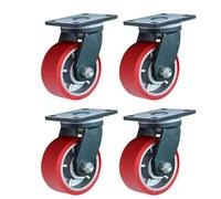 Heavy Duty Industrial Caster Wheels Set of 4 4" PU Swivel Casters with Brake 13228lbs Load Capacity Perfect for Workbench and Trolley and Anti-Wear