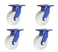 Heavy Duty Industrial Caster Wheels Set of 4 4in 5in 6in 8in 7937lbs Load Capacity Dual Locking Nylon Plate Smooth & Quiet Rolling Trolley Casters
