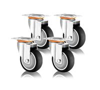 Heavy Duty Industrial Caster Wheels Set of 43in 4in 5in Plate Casters with Dual Locking No Noise Thermoplastic Rubber for Trolley Furniture Workbench (Swivel + Rigid)