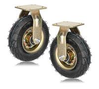 Heavy Duty Industrial Casters for Furniture Trolley & Workbench8" & 10" Set of 2 Silent Pneumatic Rubber Swivel Caster with Brakes Durable Replacement Wheel (Color: Fixed Size: Ø 200mm)