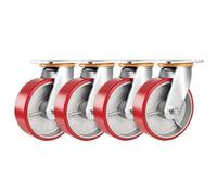 Heavy Duty Industrial Casters Set of 44in 5in 6in 8in Polypropylene Wheels with Steel Hub for Furniture Trolley Workbench GarageSwivel Design 200mm Size