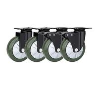 Heavy Duty Industrial Castor Wheelsof 475mm 100mm 125mm 150mm Solid Rubber Fixed & Swivel with Brake Double Ball Bearing Replacement for Trolleys & Furniture