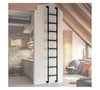 Heavy Duty Industrial Iron Bunk Bed Ladders Wall Mount Basement Window Well Egress Space-saving For Dorms, Bedrooms, Apartments, Hotels, Balcony(Black,100cm/39in)