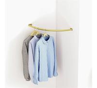 Heavy Duty Industrial Pipe Garment Rack - Wall Mounted Corner Hanging Bar for Clothes - Stylish Gold Clothes Hanger Pole for Office Entryway & Bedroom 60x60cm