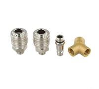 Heavy Duty Industrial Pneumatic Connector Air Distributor with Dual 1/4 Inch and NW 7 2 Inlets, Designed for Reliable Air Seal and Multi Tool Use (Nickel Plating)