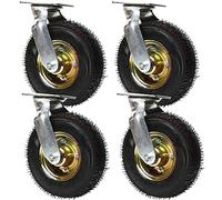 Heavy Duty Industrial Rubber Caster Wheel, Pneumatic Wheel with Ball Bearings for Hand Trucks and Wheelbarrows, 6/8/10 Inch Swivel Design