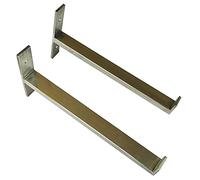 Heavy Duty Industrial Shelf Brackets Supports, 304 Stainless Steel, Wall Mounted Shelf Bracket With Lip, T-shaped, For DIY Open Shelving, Decorative Home,2 Pack