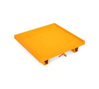 Heavy-Duty Industrial Spill Containment Pallet with Drain Portable Oil Drum Tray for Construction Sites Safety Equipment Blue A 120x65x14 cm