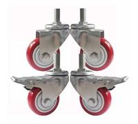 Heavy Duty Industrial Stem Casters - 4 Pack 5" PU Locking Swivel Wheels M20*100mm Threaded No Noise Bearings Perfect for Trolley Replacement Smooth Mobility