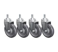 Heavy Duty Industrial Swivel Caster Wheels4 Pack of 2.5in 3in 4in Polyurethane Silent Castors with Dual Locking Double Ball Bearing M12 Threaded Stem for Smooth Mobility
