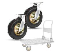 Heavy Duty Industrial Swivel Caster Wheels6/8/10in Rubber Trolley Wheels for Silent Movement Shock Absorption Pneumatic Design Set of 2 Perfect for Heavy Loads