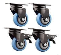 Heavy Duty Industrial Swivel Casters 3" & 4" 400kg Load Capacity Transport with Brake Universal Rubber Double Bearing Wheels for Hotels & Factories Set of 4