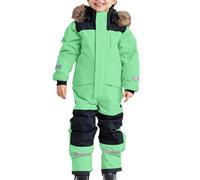 Heavy Duty Insulated Snowsuit for Big Kids All Weather Windproof Ski Outfit with Thermal for Extreme Cold Weather and Outdoor Winter Adventures (Green, 6-7 Years)