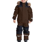 Heavy Duty Insulated Snowsuit for Larger Kids, Windproof All Weather Ski Suit with Thermal Lining for Extreme Cold and Winter Outdoor Adventures, coffee, 8-9 Years