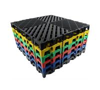 Heavy-Duty Interlocking Floor Tiles, All-Weather Drainage Grating for Garage, Bathroom & Terrace, Quick-Drain Anti-Slip Design, 4 Pieces