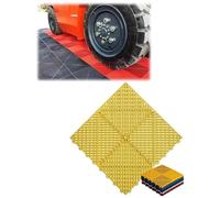 Heavy Duty Interlocking Floor Tiles, MultiInterlocking Drainage Floor Tiles 15.7x15.7x(0.71-1.18) in Multi-Pack(Yellow,24pcs-15.7x15.7x0.71in)