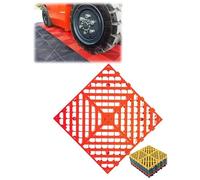Heavy Duty Interlocking Floor Tiles, MultiInterlocking Drainage Floor Tiles 15.7x15.7x(0.71-1.18) in Multi-Pack(Red,2pcs-15.7x15.7x1.18in)