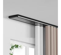 Heavy Duty Invisible Curtain Track, Customizable 60-680CM Aluminum Ceiling Mounted Sliding Rod Kit for, Shower, Divider - Black, 3.8m (12.5ft)