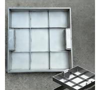 Heavy Duty Invisible Manhole Cover With Retractable Handle, 304 Stainless Steel & Galvanized Recessed Septic Tank Lid For Driveway, Sewage(87cm×87cm×5cmL×W×H)(Silver)
