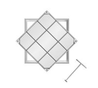 Heavy Duty Invisible Stainless Steel Manhole Cover & Frame Recessed Square Septic Tank Lid Durable Sump Pump Cover for Yard and Parking Lot 50x50x8cm (19.5x19.5x3)