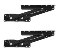 Heavy Duty Iron Spring Hinge Lifting Frame Black Coffee Table | Smooth Operation, Sensory Lock, Space Saving, Gas Rod Buffer, Home Project Use, Pair Set
