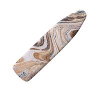 Heavy Duty Ironing Board Cover Brown Marble Heat Reflective Cotton Polyester Blend, Elasticated Drawstring Fastening, Scorch Resistant For Steam Iron150X50Cm/60X20In