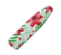 Heavy Duty Ironing Board Cover Flowers And Leaves Heat Reflective Cotton Polyester Blend, Elasticated Drawstring Fastening, Scorch Resistant For Steam Iron150X50Cm/60X20In