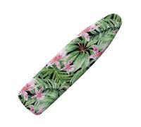 Heavy Duty Ironing Board Cover Flowers And Leaves Heat Reflective Cotton Polyester Blend, Elasticated Drawstring Fastening, Scorch Resistant For Steam Iron150X50Cm/60X20In