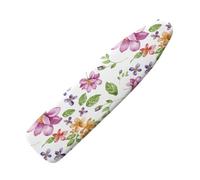 Heavy Duty Ironing Board Cover Flowers And Leaves Heat Reflective Cotton Polyester Blend, Elasticated Drawstring Fastening, Scorch Resistant For Steam Iron150X50Cm/60X20In