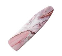 Heavy Duty Ironing Board Cover Pink Marble Heat Reflective Cotton Polyester Blend, Elasticated Drawstring Fastening, Scorch Resistant For Steam Iron150X50Cm/60X20In