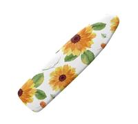 Heavy Duty Ironing Board Cover Yellow Flower Heat Reflective Cotton Polyester Blend, Elasticated Drawstring Fastening, Scorch Resistant For Steam Iron150X50Cm/60X20In