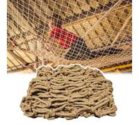 Heavy Duty Jute Hemp Rope 16x33FT - Climbing Safety Net for Tree House, Balcony & Stairs Protection, Garden Support, Indoor & Outdoor Decorative Netting