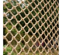 Heavy Duty Jute Hemp Rope Net for Child Safety Climbing Playground Balcony Railing Treehouse & Pet Protection - Durable Diamond Mesh in Multiple Sizes
