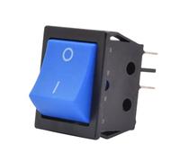Heavy Duty KCD4-201 Rocker Switch No Light 30A 250VAC ON OFF DPDT Double Pole Single Throw Green Yellow Black 1Pcs(Blue Actuator,30A 250VAC)