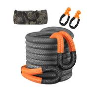 Heavy Duty Kinetic Recovery Rope (1 1/8" x 30ft, 48500lbs), Durable Offroad Tow Rope Recovery Kit with 2 UHMWPE Soft Shackles, High Elasticity Snatch Strap for Trucks, SUVs, UTVs, ATVs, and Tractors
