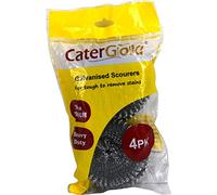 Heavy Duty Kitchen Galvanised Steel Metal Scourer 4Pk (W25)