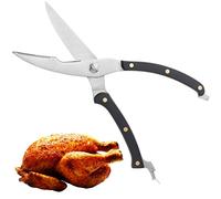 Heavy Duty Kitchen Poultry Shears - 25cm/10inch Large, Strong, Full Tang Handle, Dishwasher Safe. Sturdy Construction with Notched Blade for Extra Grip. Commercial Quality for Home Or Restaurant Use.