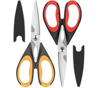 Heavy Duty Kitchen Scissors, 2Pack Sharp Kitchen Shears Multipurpose Utility Stainless Steel Scissor Cooking Shears for Chicken Poultry Fish Meat Vegetables Herbs Flowers BBQ