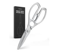 Heavy Duty Kitchen Scissors, Forged Steel Shears for Meat and Vegetables | 3Cr14 one-piece build with bottle opener, nutcracker and fish scaler; dishwasher safe after everyday food prep