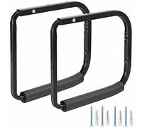 Heavy Duty Ladder Hooks, Wall Mount Storage Brackets, Lockable Universal Outdoor Storage Rack (275 x 250mm, Black)