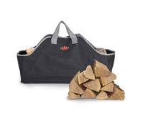 Heavy Duty Large Canvas Log Carrier Bag Fireplace Fire Wood Holder Storage Basket (Black)