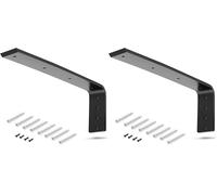 Heavy Duty Large Countertop Shelf L Bracket 16 Inch Solid Steel Metal - Support Corner Brackets Include Hardware for Easy Installation (Pack of 2)