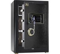 Heavy Duty Large Home Safe - 58L Digital Security Safe with Touchscreen Keypad & Built-in Lock Box for Home Office Business, Black