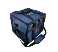 Heavy Duty Large Insulated Food Delivery Bag 40x40x33 cm with Hot Cold Divider Zipper Suitable for Takeaway Restaurants, Pizza, Indian, Pic Nic, Grocery Bag. Black, Navy Blue and Blue (Navy Blue)