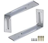 Heavy Duty Large Shelf Brackets - 400kg Load Capacity 5mm Thick Iron Industrial Metal Wall Mounted L Support for DIY Floating Shelves 2PCS - Perfect for Farmhouse Decor