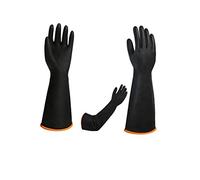 Heavy Duty Latex Gloves, Resist Acid, Alkali and Oil,Reusable Industrial Chemical Rubber Garden Gloves,18inch 1 Pair
