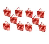 Heavy Duty Laundry Bags X-Large With Zip Spot Design Red or Purple Strong Storage Bag 75x60x25cm (Red, Pack of 10)