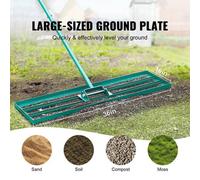 Heavy Duty Lawn Leveller Rake Levelling Lute Gardening Tool Galvanised Grass Bed